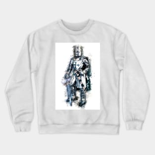 Fearless Knights Templar Warrior of Christ Watercolor Abstract Art Crewneck Sweatshirt